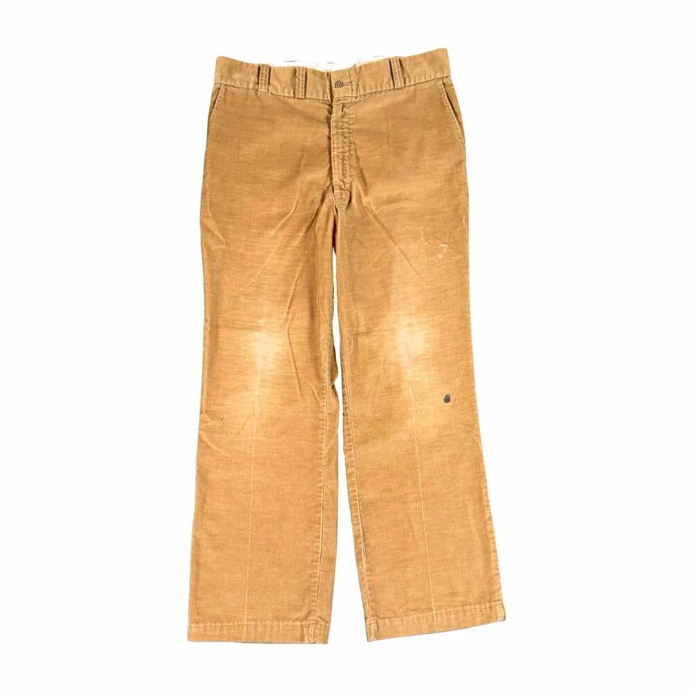 Vintage 70s Big Mac Tan Corduroy Casual Pants Straight Leg Size 35/36